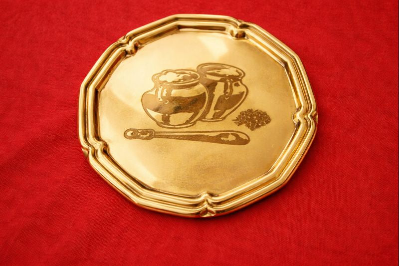 Premium Brass Thali Set – 4 Pcs